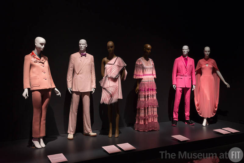 Pink installation platform view of mannequins