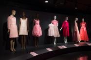 Pink installation platform view of mannequins