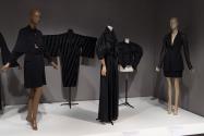 From left to right: dress by Ann Demeulemeester, fall 2001 (2002.17.1); man’s robe, c.1925 (90.190.15); evening coat by Vionnet, 1938 (P86.31.3); jacket, c.1895 (91.20.3); suit by Fendi, c.1993 (2014.21.2).