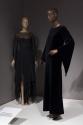 Dress by Madame Grès, 1978 (86.69.11, left); dress by Yves Saint Laurent, c.1968 (right, 2022.65.15)
