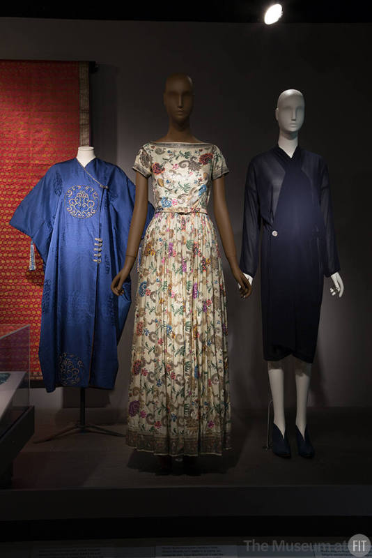 Fabric_11 Left to right  90.190.11 (coat), 76.113.3 (evening dress), 2015.42.1 (dress)