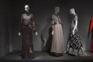 Fashion A-Z (II)_03 Left to right 2011.38.1 (dress), 84.125.7 (ensemble), 2009.16.63 (embroidered dress)