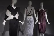Fashion A-Z (I)_19 Left to right 2011.24.1(ensemble),  2009.60.1 (gown), 96.46.11 (purple ensemble)
