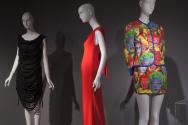 Fashion A-Z (I)_20 Left to right 2008.61.1 (dress), 2011.5.1 (red dress), 2010.56.1 (suit)