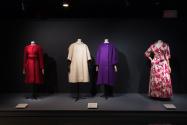 Paris Refashioned_20 Left to right 75.125.5 (red coat), 72.81.27 (coat), 71.265.20 (purple coat), 91.190.4 (rose print dress)