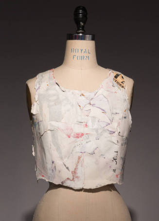 White painted bustier made of cardboard collage
