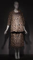 Blue, pink and gold silk brocade maternity suit with paisley design; tent shaped 3/4 length jac…