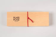 Wood Bento box with red tie 