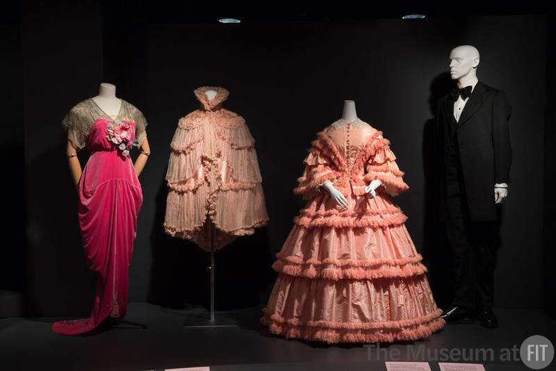 Pink installation platform view of mannequins