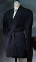 Dark blue long sleeve jacket with wrap and tie front 