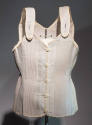 Off-white linen button front corset 