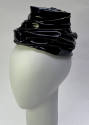 Black plastic turban style hat