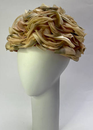 Variegated pink to grey layered, silk hat