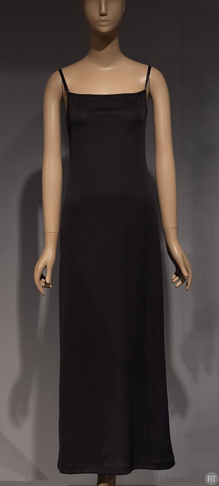 Black floor length slip dress with camisole top