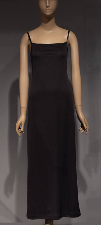 Black floor length slip dress with camisole top
