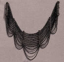Jet and steel bead multi-layered choker necklace