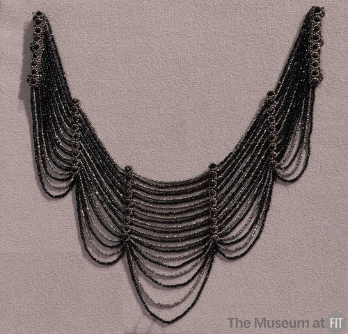 Jet and steel bead multi-layered choker necklace