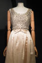Off white sleeveless white net bodice with silver thread embroidered circles, sequins, beaded t…