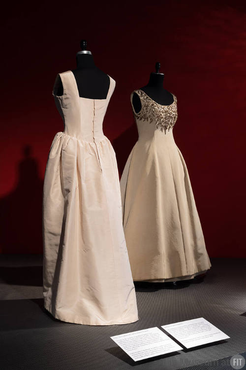 Dior + Balenciaga, Left to right 80.261.13 (dress), PL74.1.24 (pale beige dress)