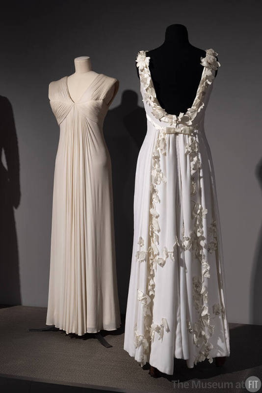 Designing Women_34 Alix Grès, Evening Dress, Paris, 1964 (P90.20.1); Ann Lowe, Debutante Gown, New York, 1965 (2009.70.1)