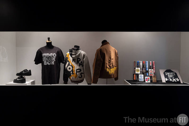 Fresh, Fly, and Fabulous: Fifty Years of Hip Hop Style, installation view. Exhibition design by Courtney Sloane Design © The Museum at FIT