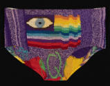Red, green, blue and yellow embroidered underwear