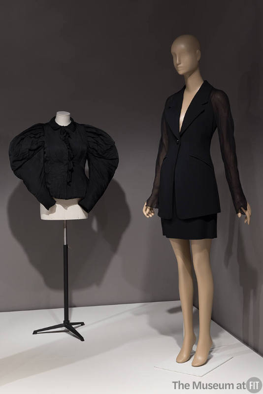 Jacket, c.1895 (left, 91.20.3); suit by Fendi, c.1993 (right, 2014.21.2).

