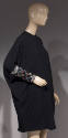 Black long sleeved cocktail dress with long jeweled cuffs