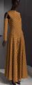 Lavender and orange polka dot jumpsuit and matching separate sleeves, flared with wide leg