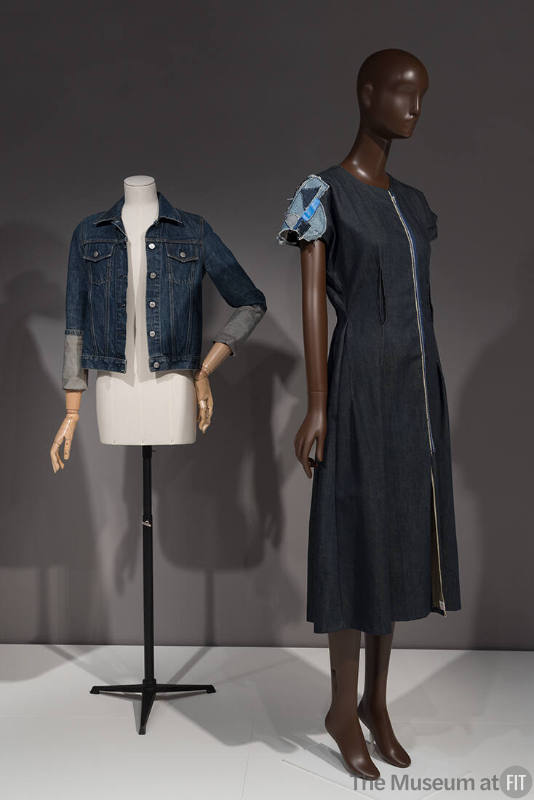 Jacket by Helmut Lang, c.1999 (left, 2023.27.3); dress by Susan Cianciolo, 2006 (right, 2015.41.2)