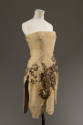 ¾ view of dress showing slit up the side