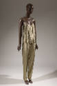 Gold lamé evening set of camisole top and tapered leg pants