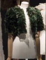 Cropped bolero of green feathers