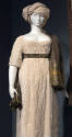 Alternative view of cotton gauze dress shown dressed with a brown fabric belt, a brown printed …