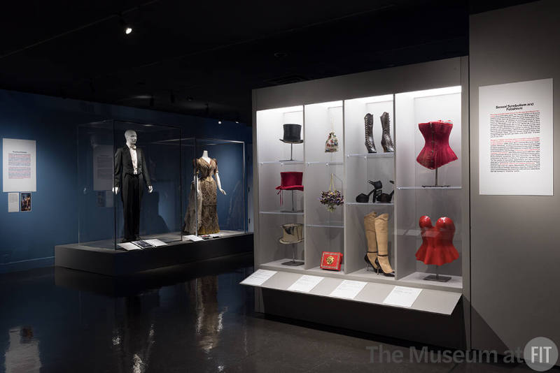 Dress, Dreams, and Desire exhibition introductory gallery with accessories and costume