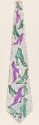 Painted design of a necktie with pattern of green and purple high heel buttoned ankle boots on …