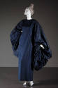 Floor length navy blue dress with voluminous sleeves