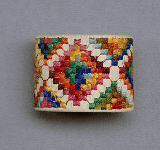 Off-white cuff  bracelet with multicolor stitched design