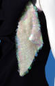 Detail of iridescent beaded swatch on black dress