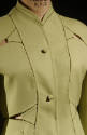 Chartreuse green double faced suit: princess line jacket and skirt