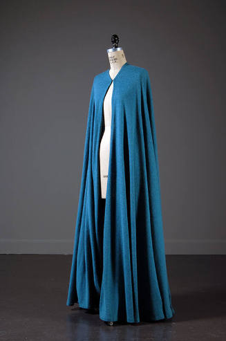 Floor length, full flared teal cape