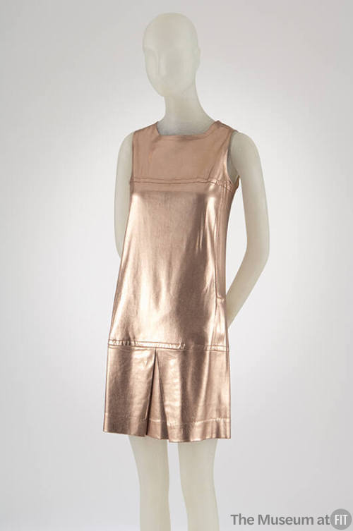 Pink metallic sleeveless mini dress 