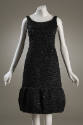 Black satin dress with jet bead and black sequin trim all over