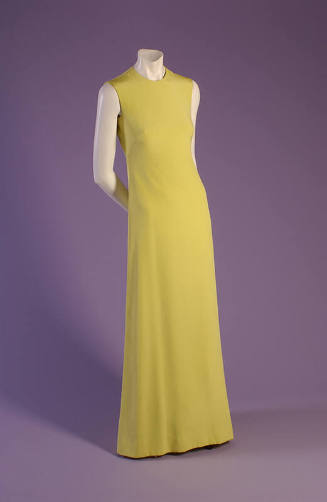 Yellow sleeveless floor length silk dress