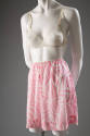 Sheer white nylon bra, pink and white zebra print half slip