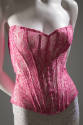 Deep pink boned, lace corset 