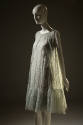 Sleeveless knee length pale grey lace shift dress 
