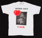 White t-shirt with black Patrick Kelly and red Paris writing around black and white image of Jo…