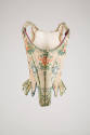 White corset stays with brocaded multicolor floral pattern