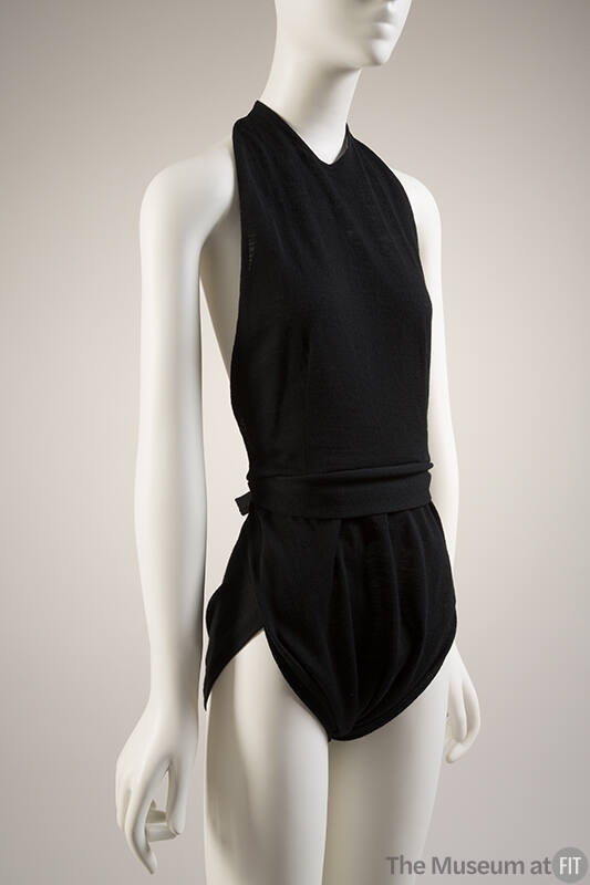 Black bathing suit with halter neck